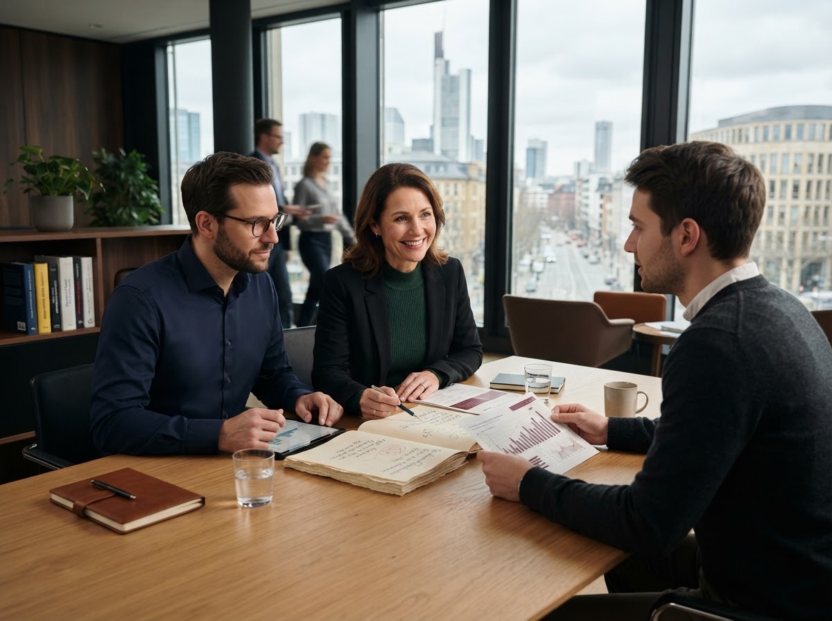 Prägfeste Wealth – Team bei der Auswertung von Analysemodellen